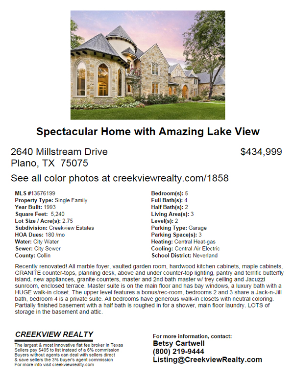 Free webpage and PDF flyer with Creekview Realty